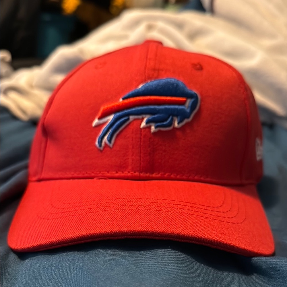 New Era Red Cap with Blue and White Buffalo Logo